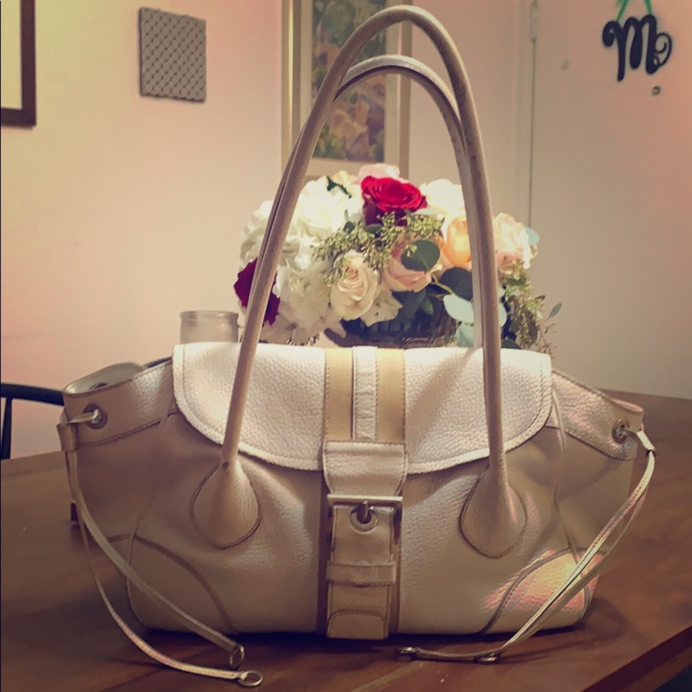 Alexander Zar White Leather shoulder Bag